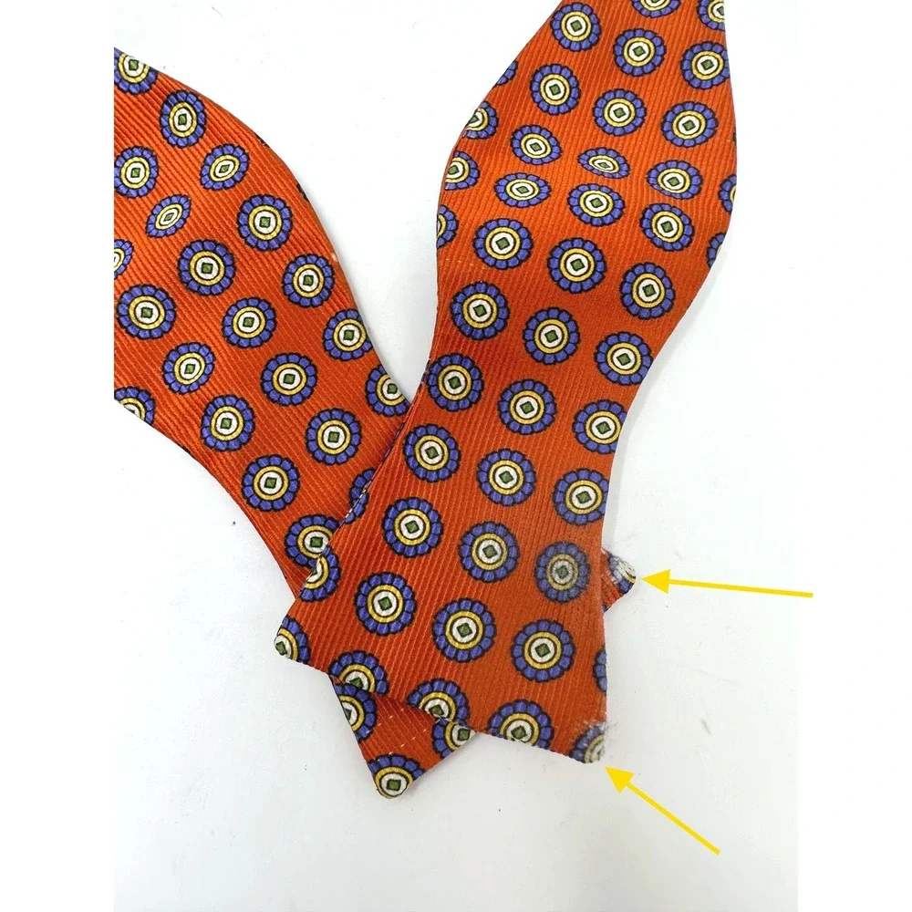 Robert Talbott Medallion Print Silk Bow Tie‎ Orange